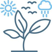 Leaves Line Two Colour Icon Design vector