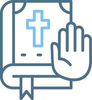 Oath Line Two Colour Icon Design vector