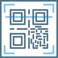 Qr Code Line Two Colour Icon Design vector
