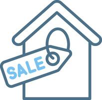 Property Sale Line Two Colour Icon Design vector