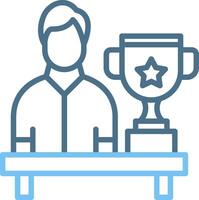 Winner Line Two Colour Icon Design vector