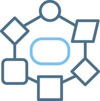 Blockchain Line Two Colour Icon Design vector