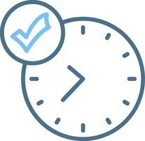 Clock Line Two Colour Icon Design vector