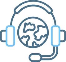 Customer Support Line Two Colour Icon Design vector