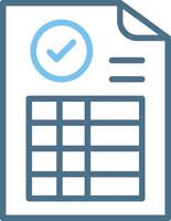 Frequency table Line Two Colour Icon Design vector