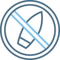 No Surf Line Two Colour Icon Design vector