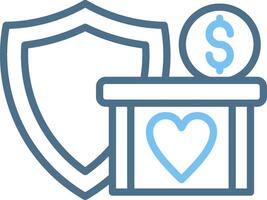 Shield Line Two Colour Icon Design vector