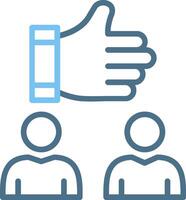 Thumbs Up Line Two Colour Icon Design vector