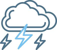 Thunderbolt Line Two Colour Icon Design vector