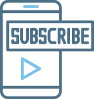 Subscribe Line Two Colour Icon Design vector
