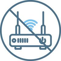 No Router Line Two Colour Icon Design vector