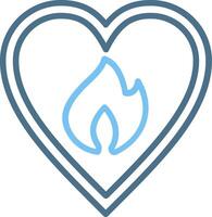 Passion Line Two Colour Icon Design vector