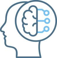 Intelligence Line Two Colour Icon Design vector