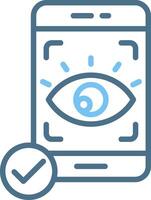 Eye Recognition Line Two Colour Icon Design vector