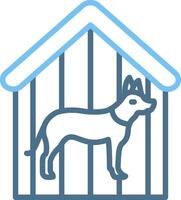 Dog Shelter Line Two Colour Icon Design vector