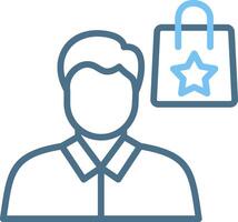 Customer Line Two Colour Icon Design vector