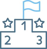 Podium Line Two Colour Icon Design vector