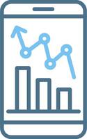 Trending Line Two Colour Icon Design vector