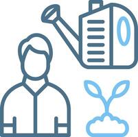 Watering Line Two Colour Icon Design vector