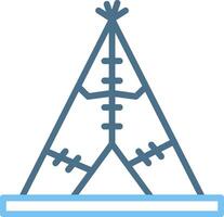 Tent Line Two Colour Icon Design vector
