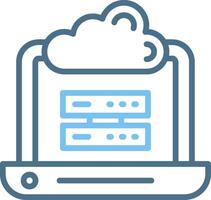 Hosting Line Two Colour Icon Design vector