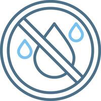 No Water Line Two Colour Icon Design vector