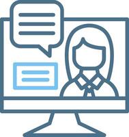 OnLine Two Colour learning Line Two Colour Icon Design vector