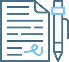 Contract Line Two Colour Icon Design vector