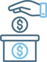 Deposit Line Two Colour Icon Design vector