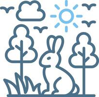 Rabbit Line Two Colour Icon Design vector