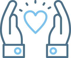 Respect Line Two Colour Icon Design vector