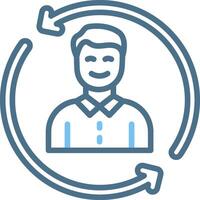 Rotation Line Two Colour Icon Design vector