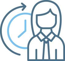 Working hours Line Two Colour Icon Design vector