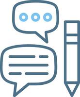 Writing Line Two Colour Icon Design vector