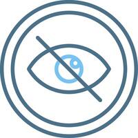 Hide Line Two Colour Icon Design vector