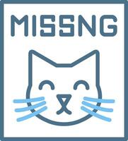 Missing Line Two Colour Icon Design vector
