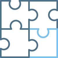 Puzzle Line Two Colour Icon Design vector