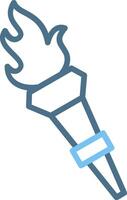 Torch Line Two Colour Icon Design vector