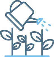 Watering Plants Line Two Colour Icon Design vector