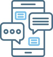 Chat Line Two Colour Icon Design vector