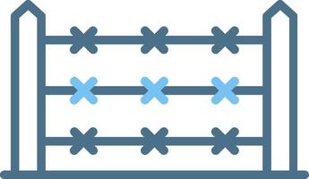 Fence Line Two Colour Icon Design vector