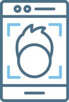 Face Lock Line Two Colour Icon Design vector