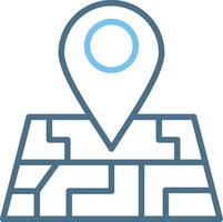 Map Line Two Colour Icon Design vector