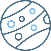 Mars Line Two Colour Icon Design vector