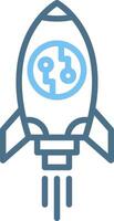 Rocket Line Two Colour Icon Design vector