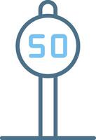 Speed Limit Line Two Colour Icon Design vector