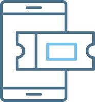 OnLine Two Colour Ticket Line Two Colour Icon Design vector