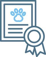 Certificate Line Two Colour Icon Design vector