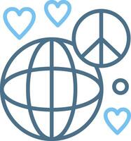 World peace Line Two Colour Icon Design vector