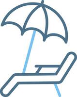 Beach Umbrella Line Two Colour Icon Design vector